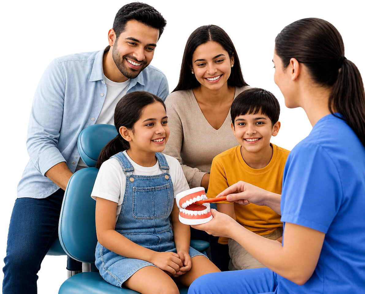 Staff and young patient at Lakemba Dental
